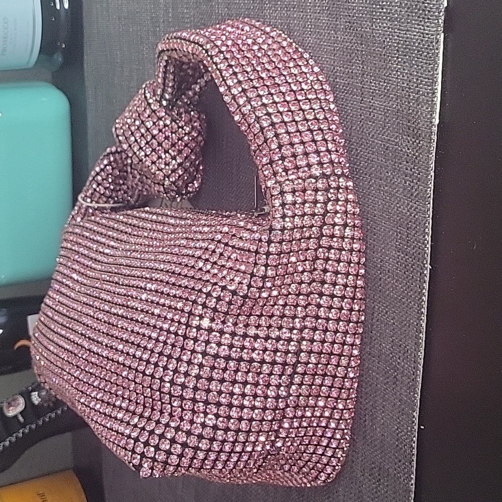 Pink Blingy Shoulder Bag with Soft Slouchy Design - Picture 5 of 11